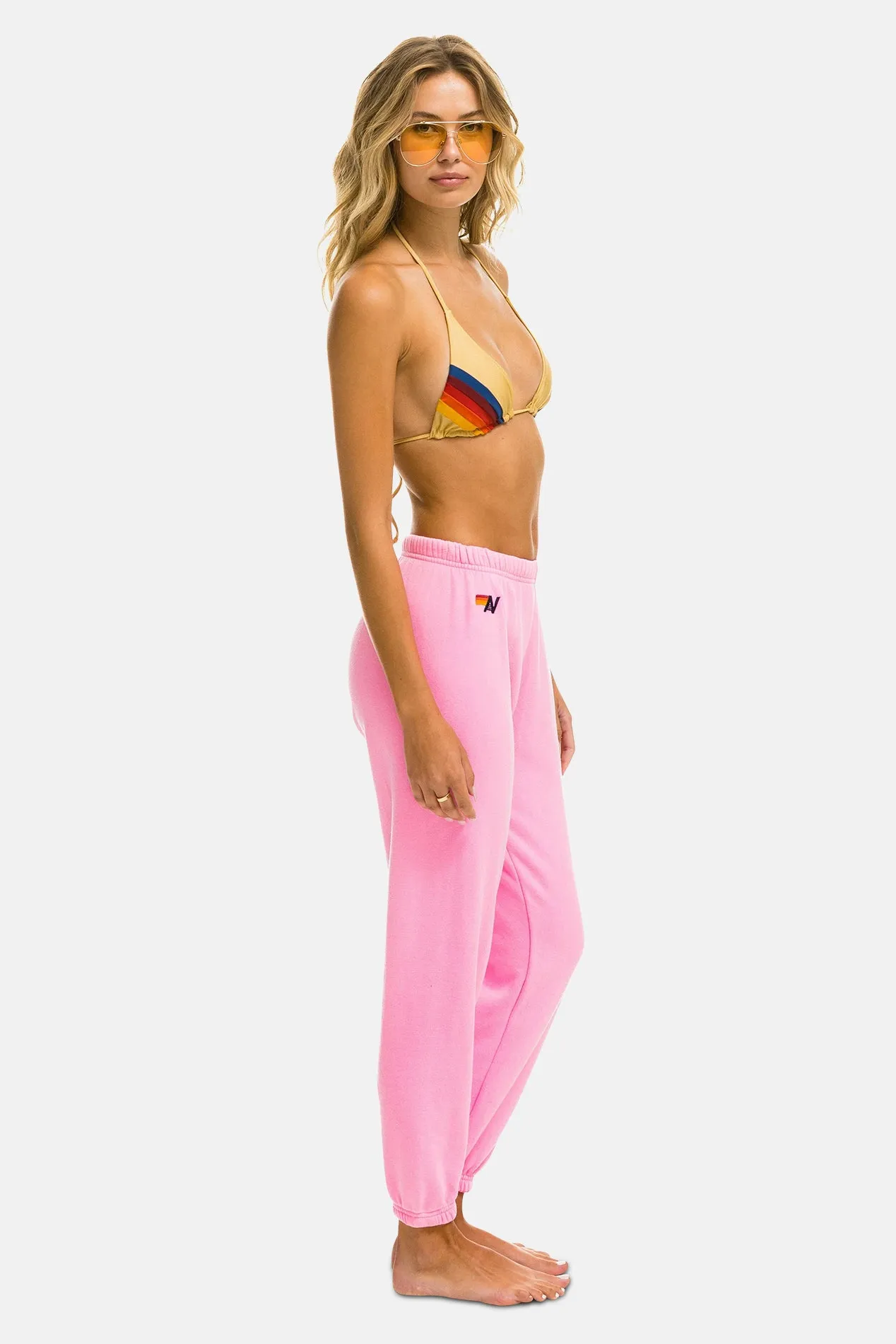 5 Stripe Sweatpants Neon Pink/Yellow Purple