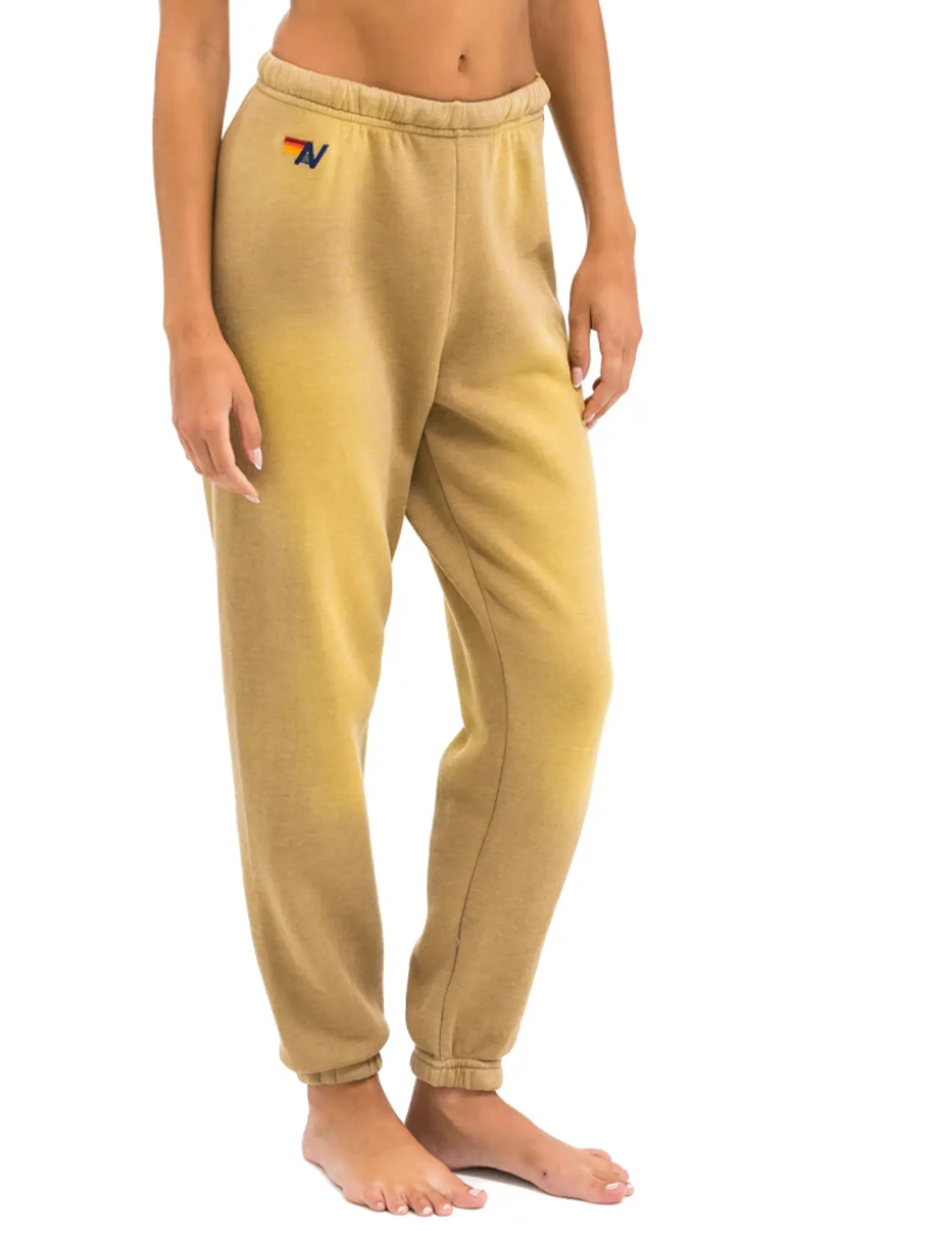 5 Stripe Women's Sweatpants, Faded Tan