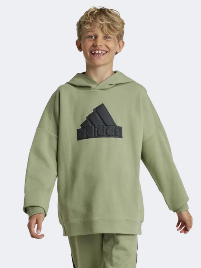 Adidas Future Icons Logo Kids-Boys sportswear Hoody Tent Green/Black