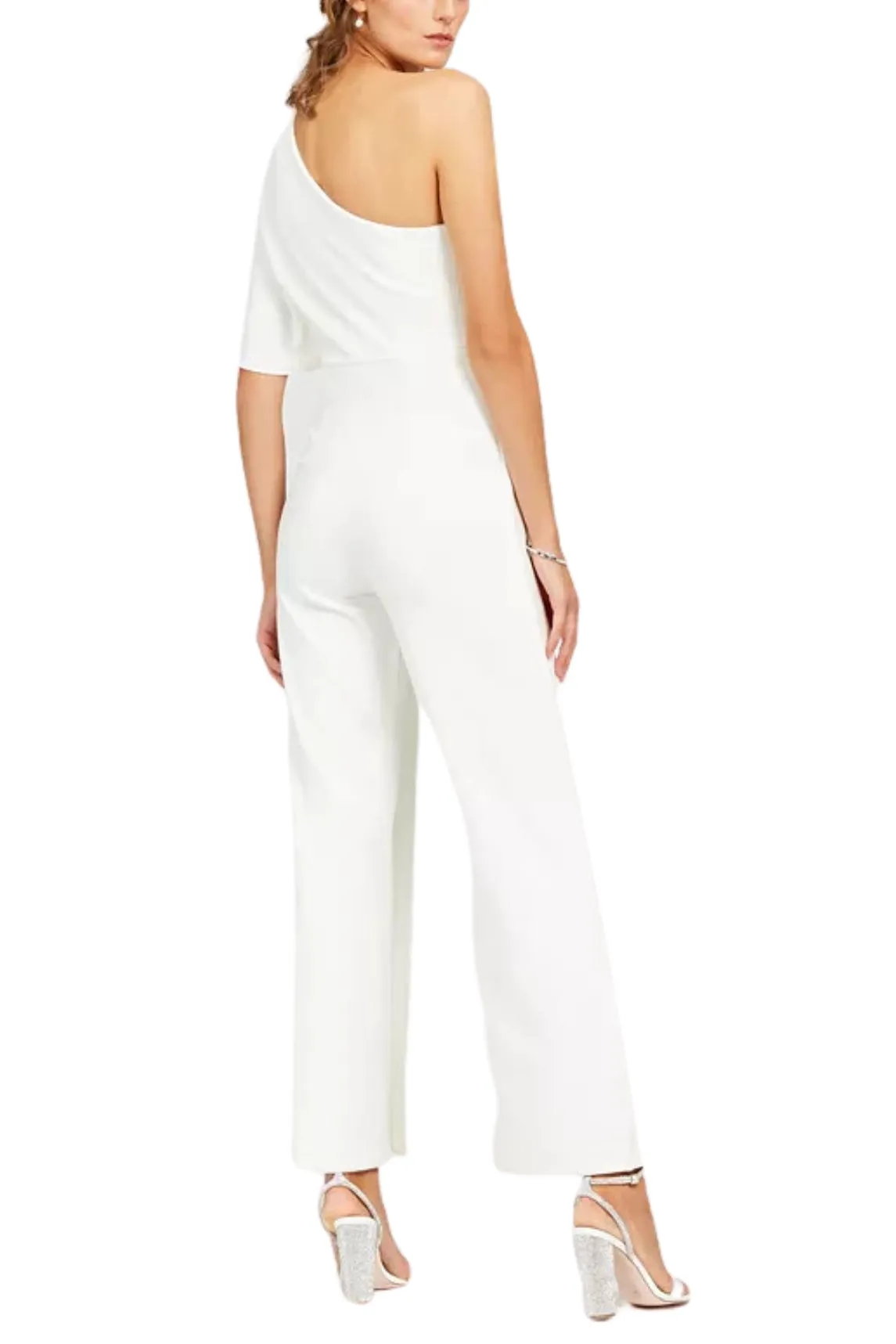 Adrianna Papell One-Shoulder Bodice Wide Leg Jumpsuit