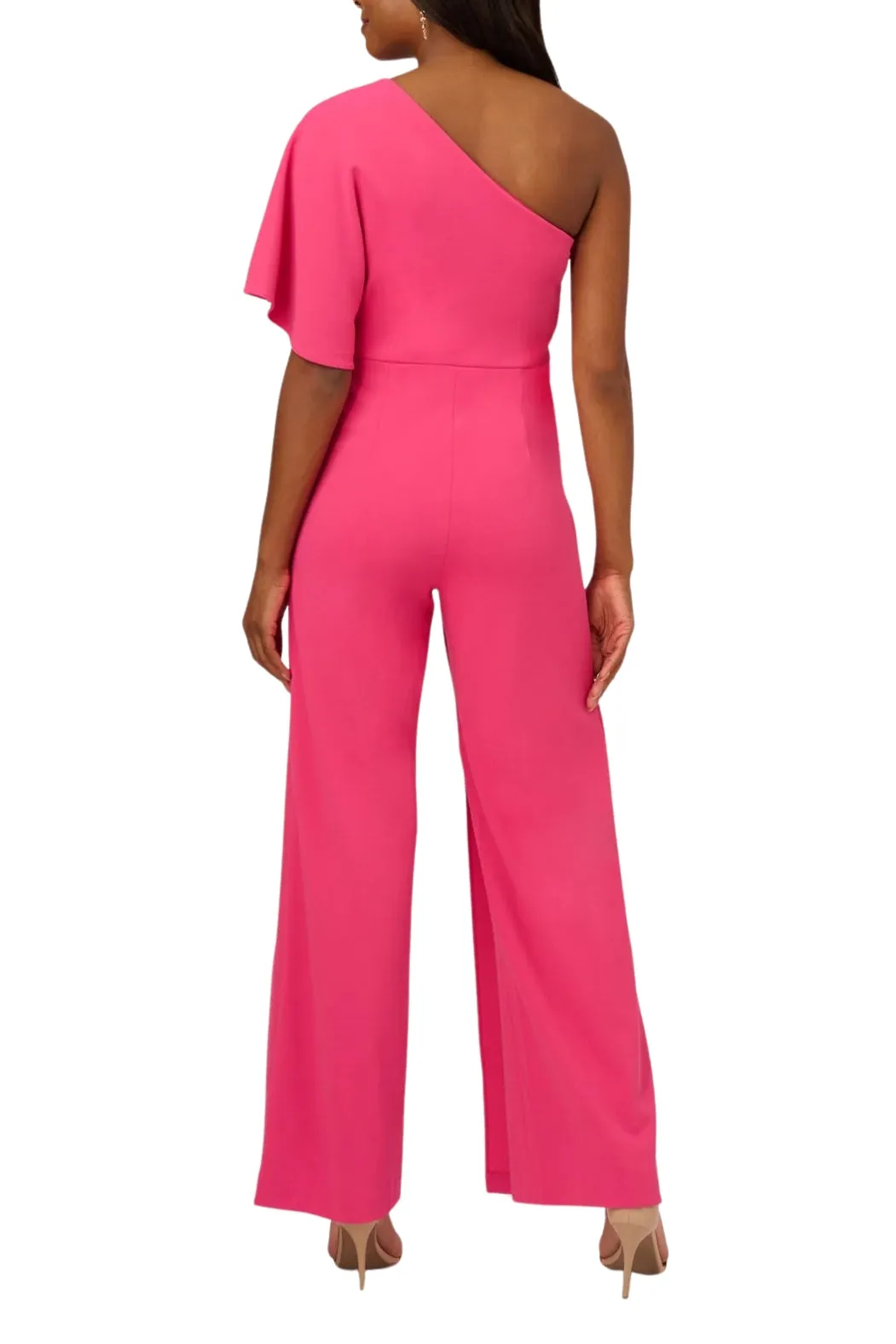 Adrianna Papell One-Shoulder Bodice Wide Leg Jumpsuit