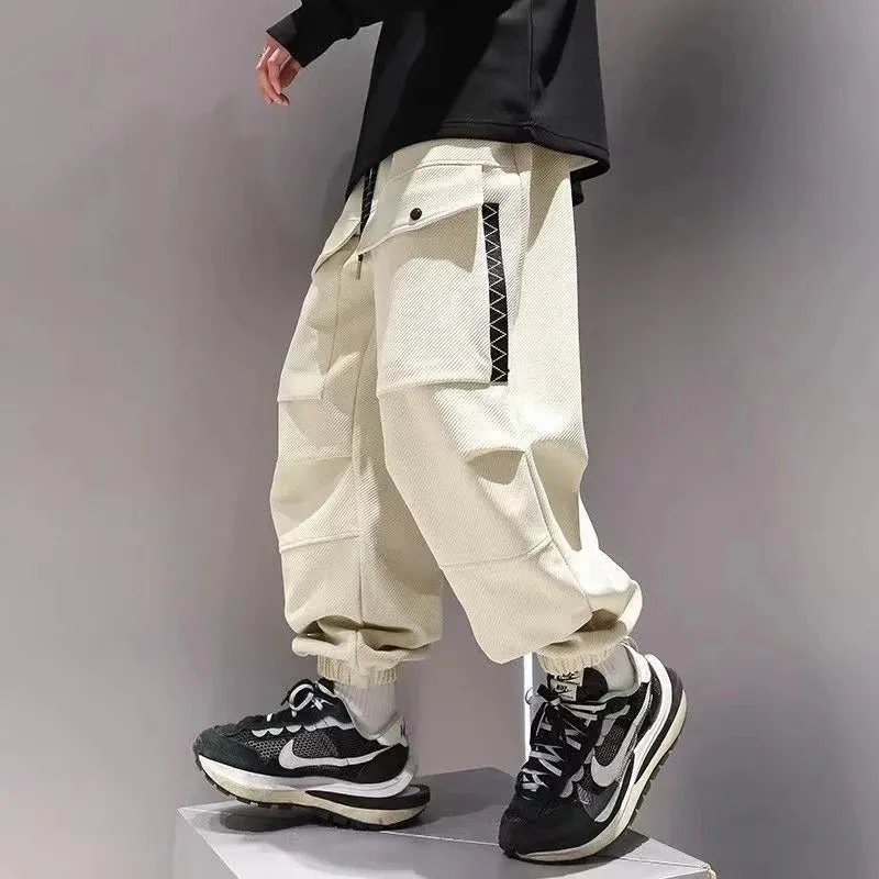 Aidase Korean Cargo Pants Men Japanese Streetwear Oversize Sweatpants Harajuku Casual Joggers Kpop Trendy Trousers Hip Hop