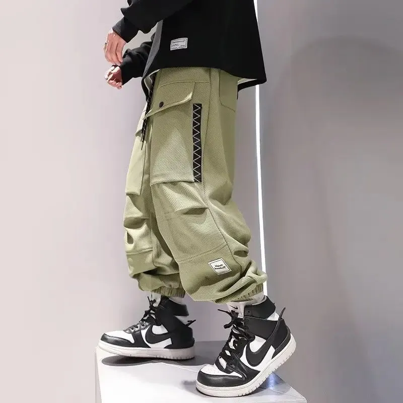 Aidase Korean Cargo Pants Men Japanese Streetwear Oversize Sweatpants Harajuku Casual Joggers Kpop Trendy Trousers Hip Hop