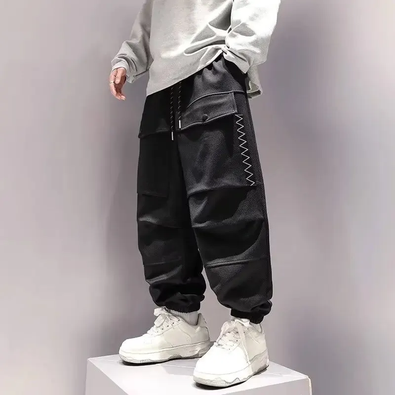 Aidase Korean Cargo Pants Men Japanese Streetwear Oversize Sweatpants Harajuku Casual Joggers Kpop Trendy Trousers Hip Hop