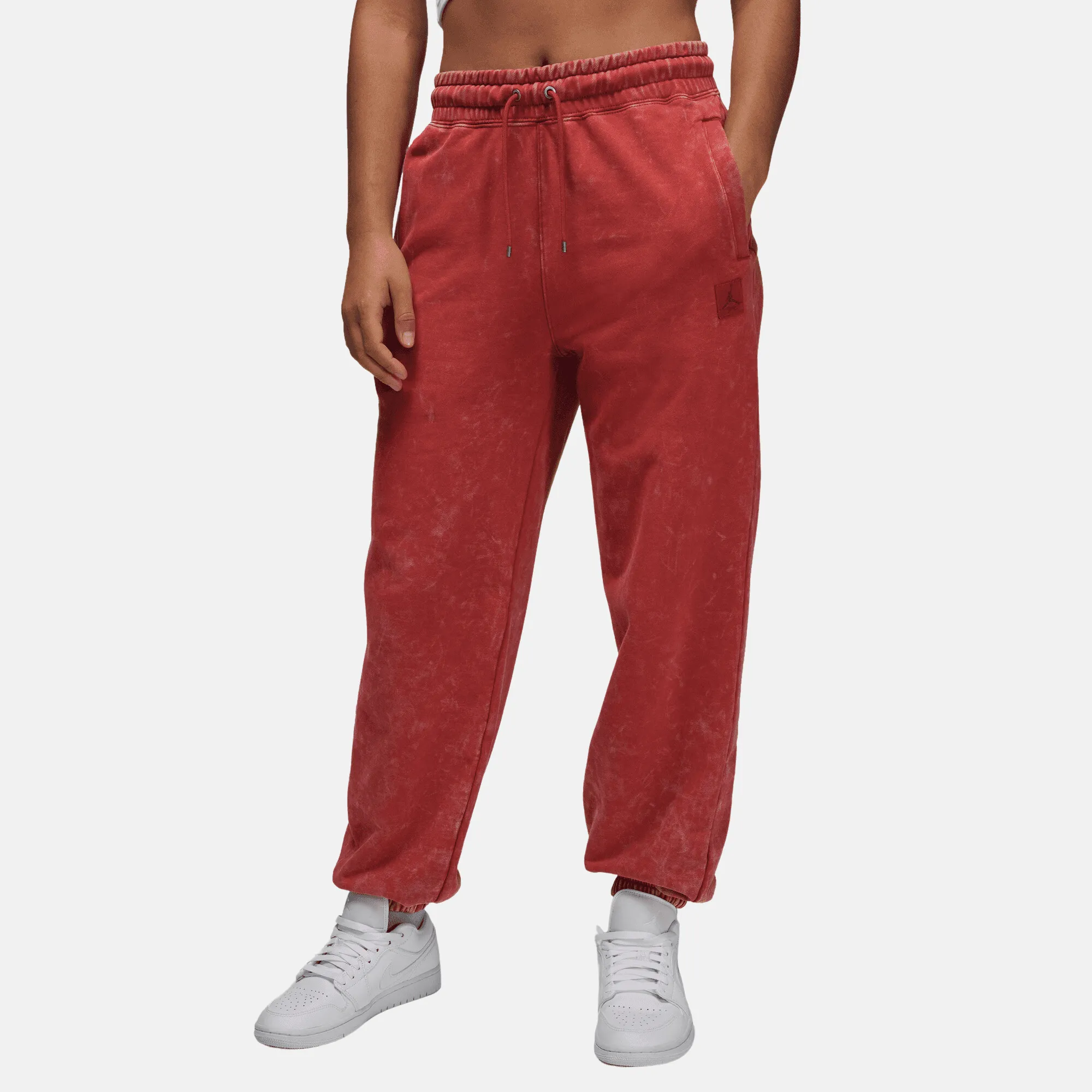 Air Jordan Women's Flight Fleece Dune Red Washed Fleece Pants