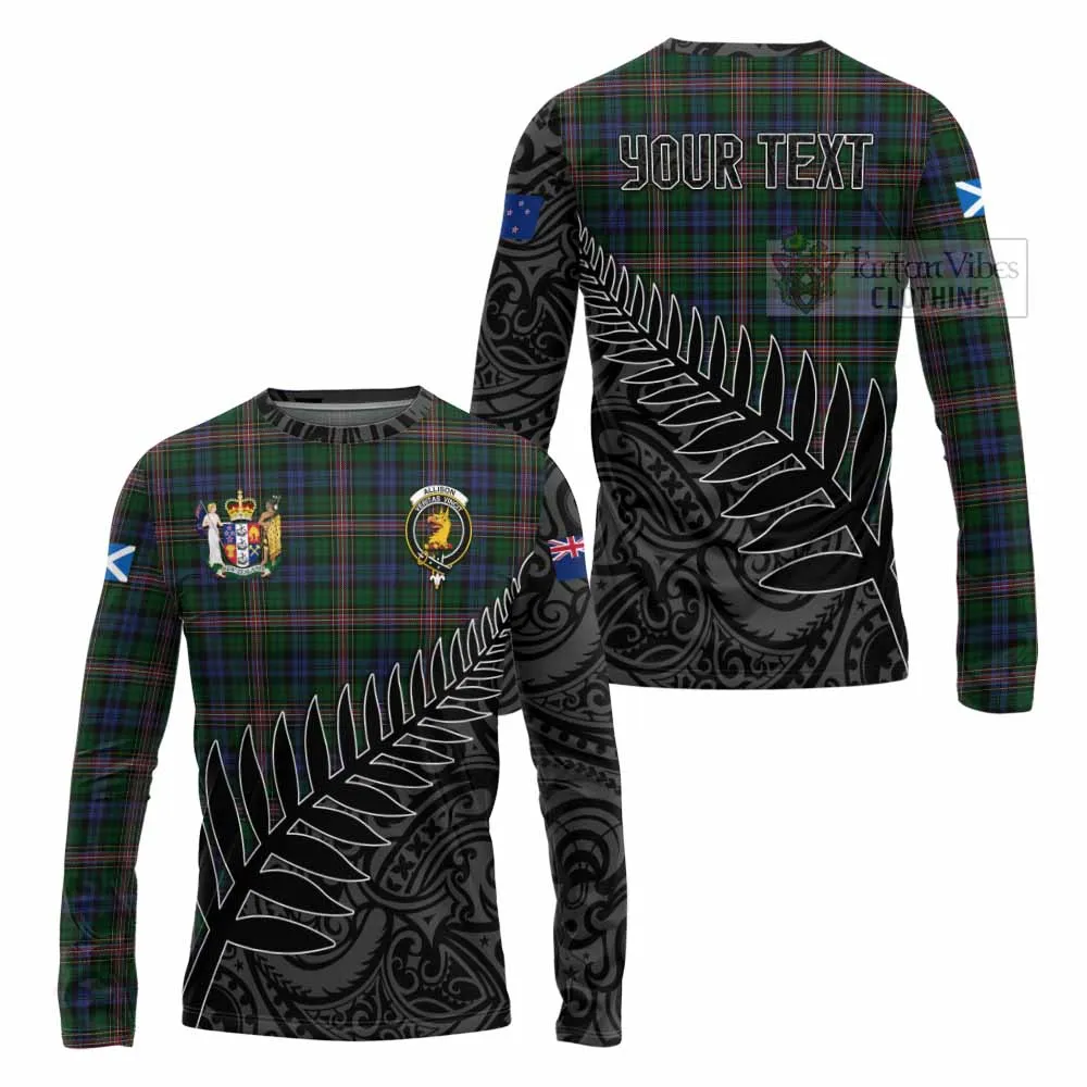 Allison Crest Tartan Long Sleeve T-Shirt with New Zealand Silver Fern Half Style