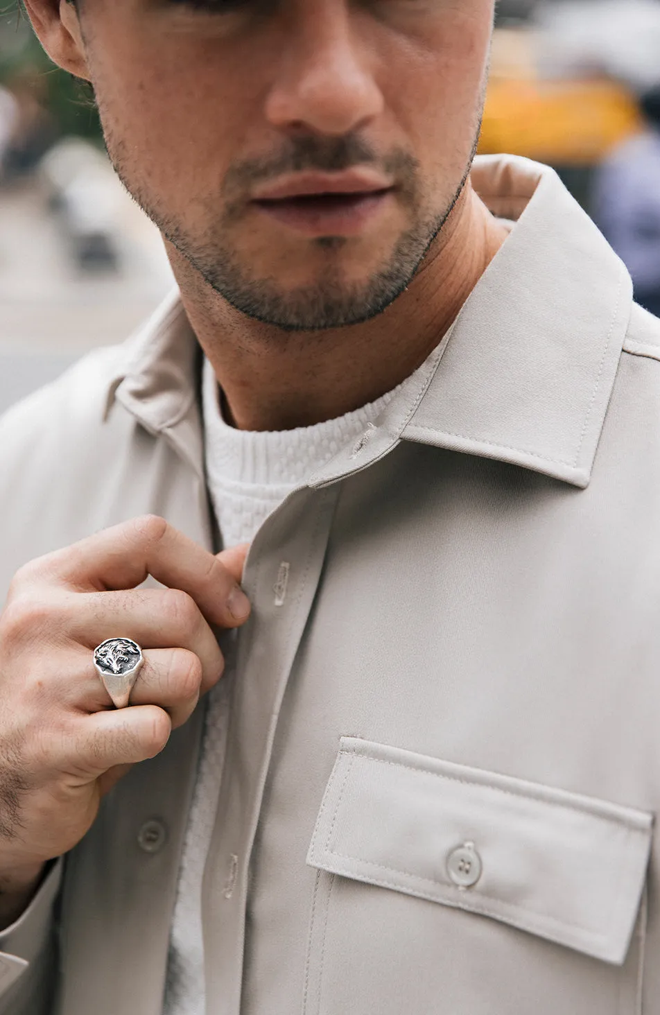 Arlington Slim Overshirt in Taupe