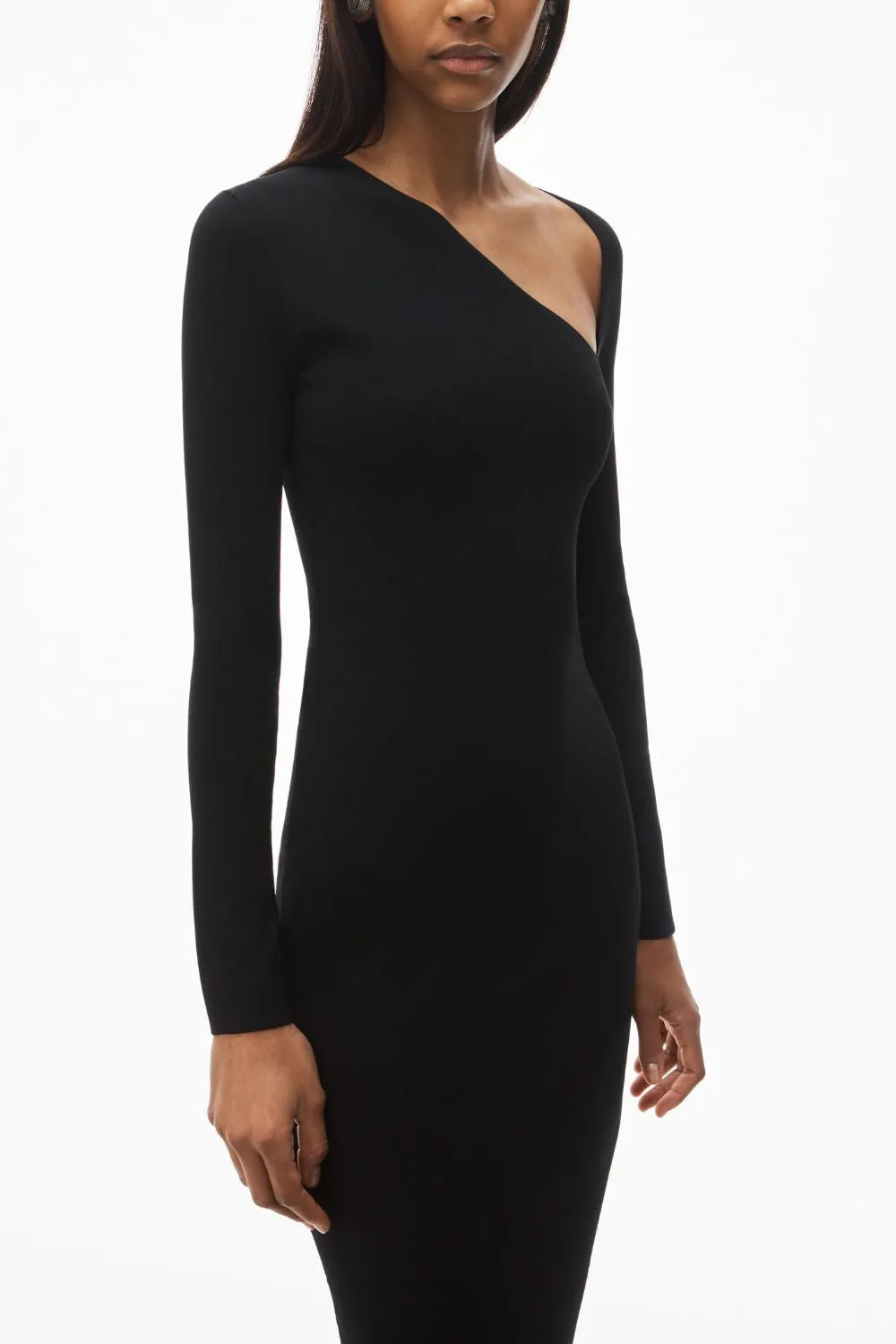 Asymmetric Long-sleeve Dress