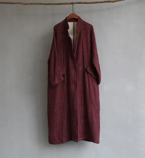 Autumn Vibes Linen Trench Coat