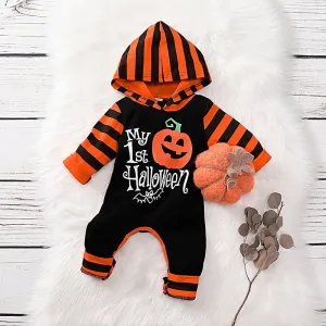 Baby Outfit Halloween Pumpkin Jumpsuit Long-sleeve Baby Hoodie