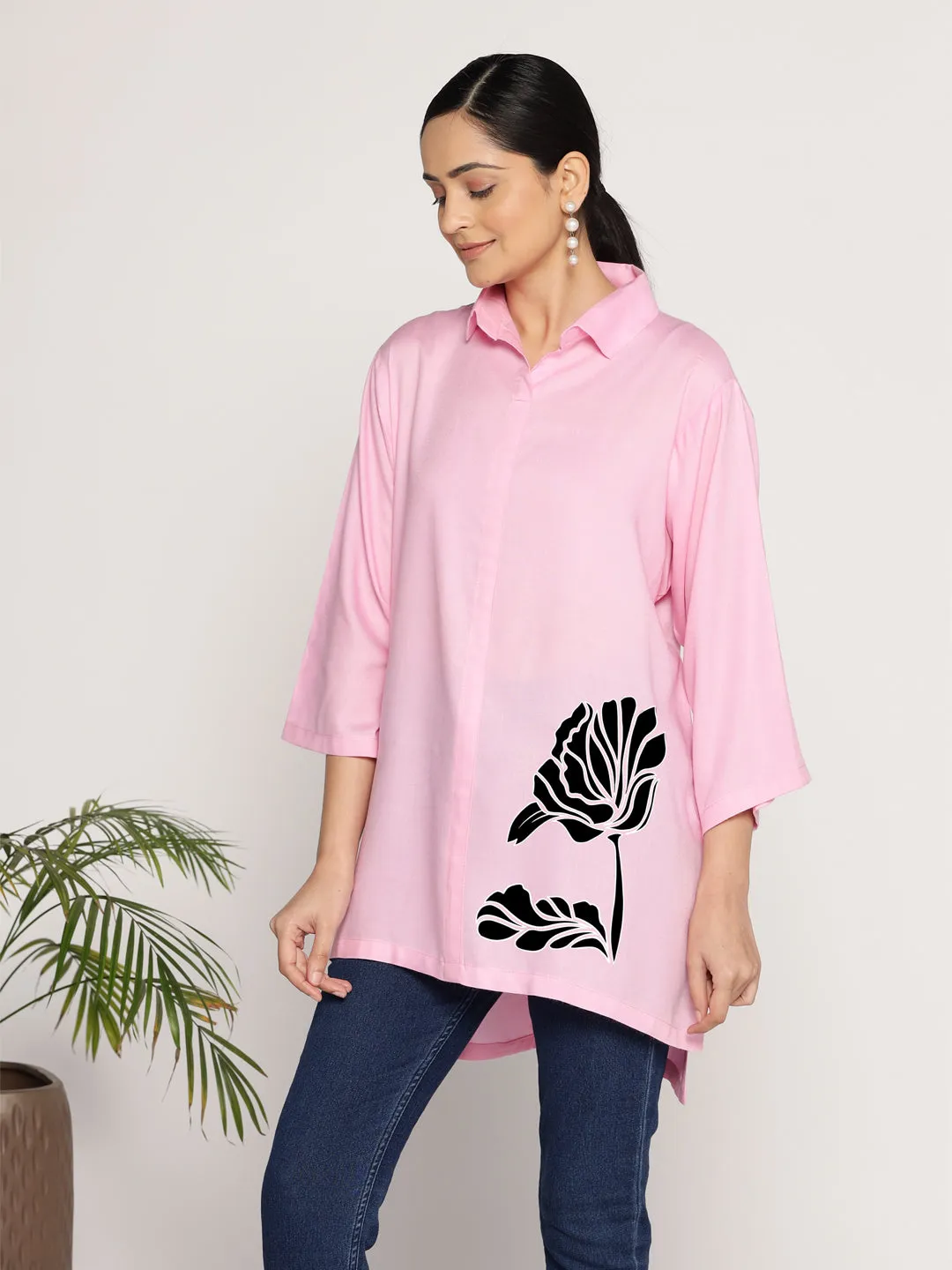 BabyPink Rayon ShirtTop - Acuablanca