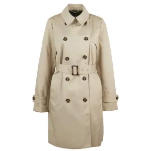 Barbour Short Greta Ladies Showerproof Trench - Light Fawn/Ancient Poplar