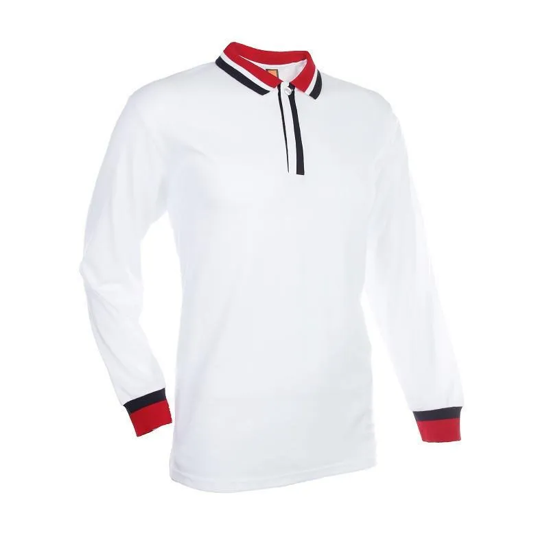 Basic Jersey Contrasting Long Sleeve Polo T-shirt