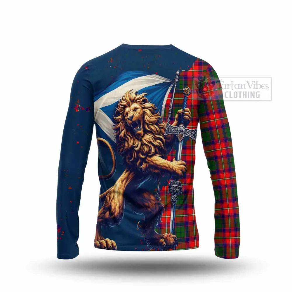 Belshes (Belsches) Tartan Family Crest Long Sleeve T-Shirt with Scottish Majestic Lion