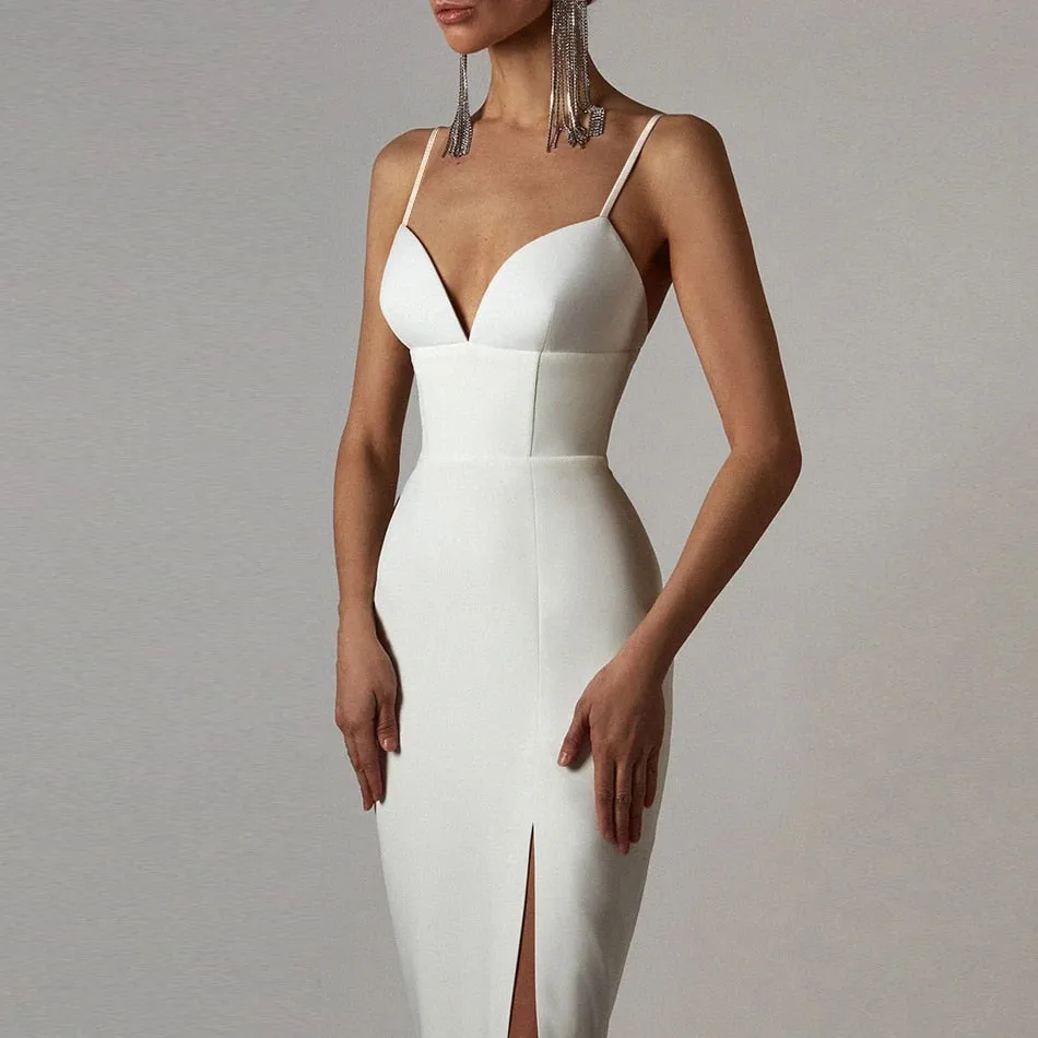 Bodycon V-neck Evening Dress