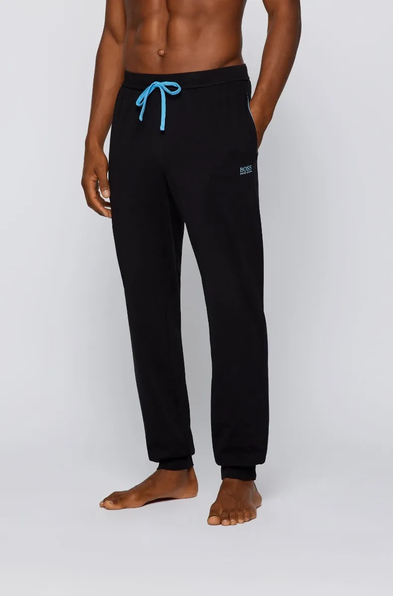 BOSS Mix & Match Sweatpant in Black & Sky Blue Trim