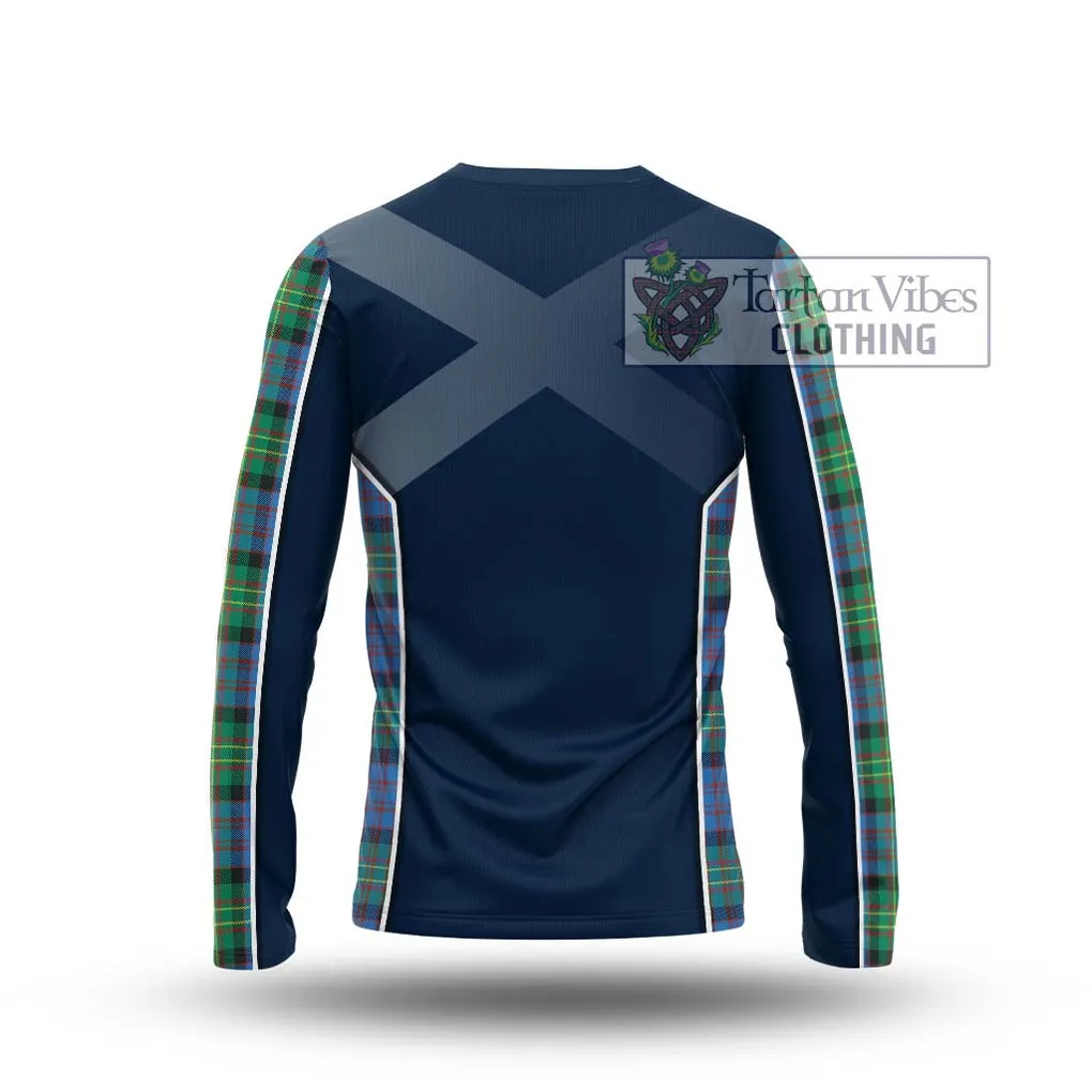 Bowie Ancient Tartan Long Sleeve T-Shirt with Family Crest and Lion Rampant Vibes Sport Style