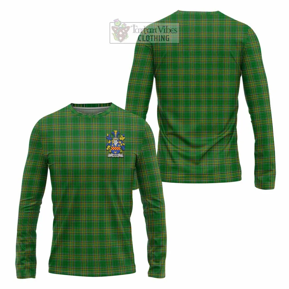 Boyd of Danson Irish Clan Tartan Long Sleeve T-Shirt with Coat of Arms