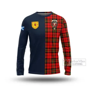 Brodie Modern Tartan Long Sleeve T-Shirt Alba with Scottish Lion Royal Arm Half Style