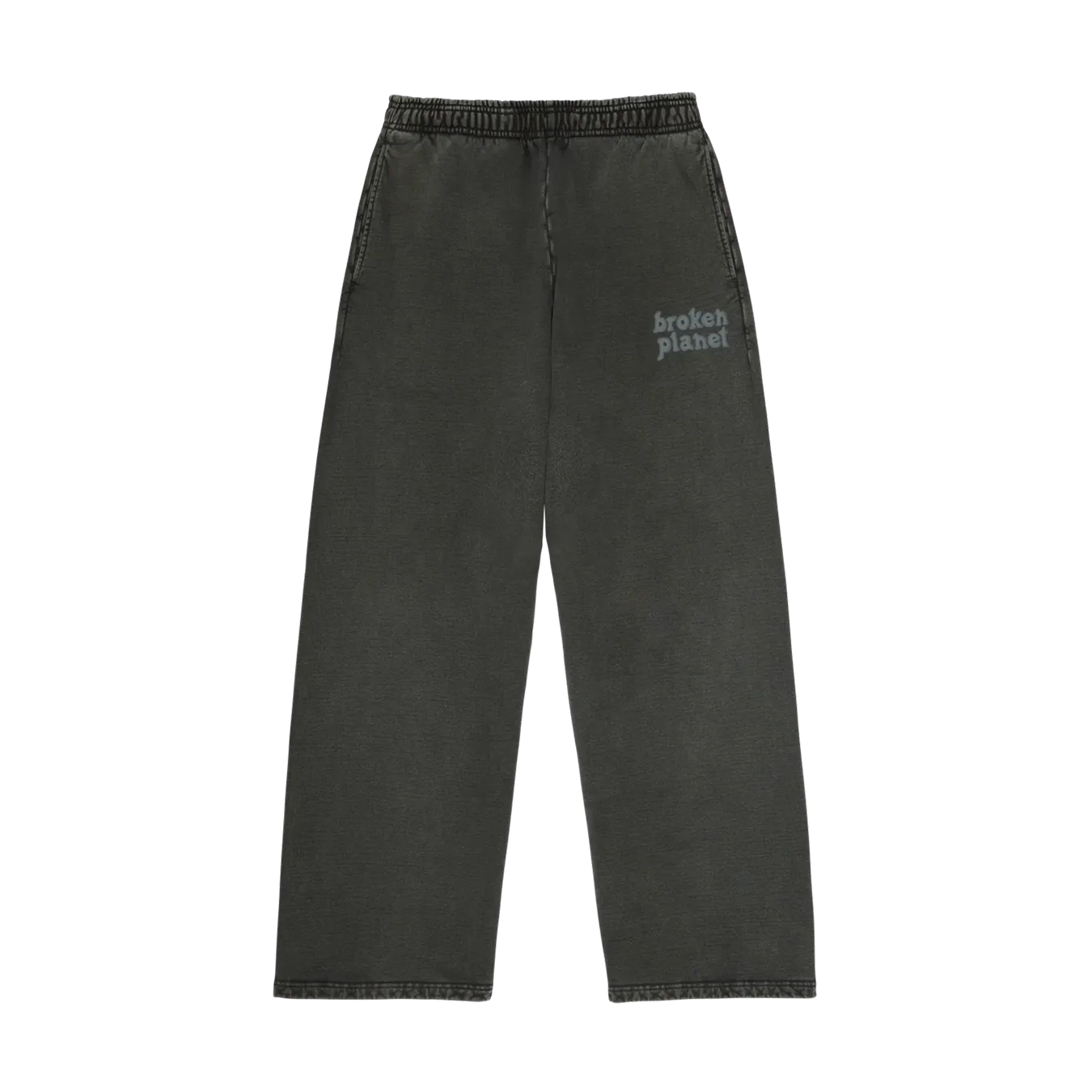 Broken Planet Basics Wide Leg Sweatpants - Washed Soot Black