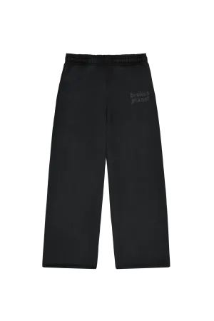 Broken Planet Market Sweatpants Straight Leg Washed Midnight Black