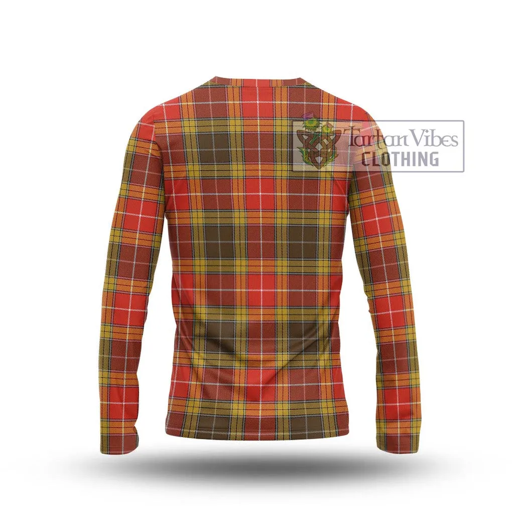 Buchanan Old Set Weathered Tartan Long Sleeve T-Shirt with Family Crest DNA In Me Style