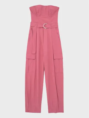 Buckle Strapless Summer Jumpsuit