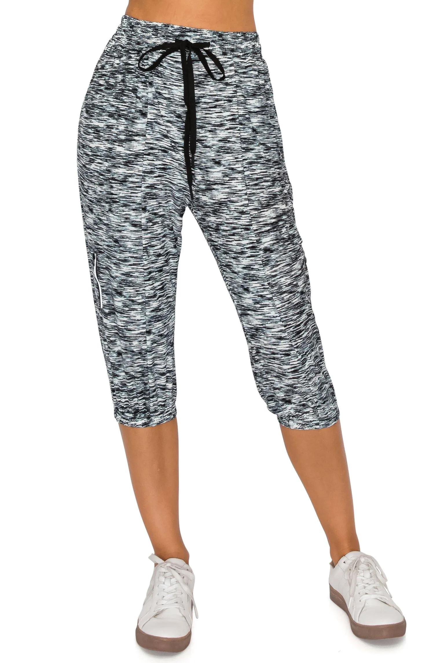 Capri Jogger Track Pants - Soft Stretch Zipper Sweatpants