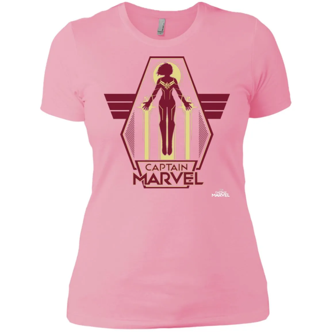 Captain Marvel Red Yellow Flight Powers Women Cotton T-Shirt