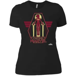 Captain Marvel Red Yellow Flight Powers Women Cotton T-Shirt