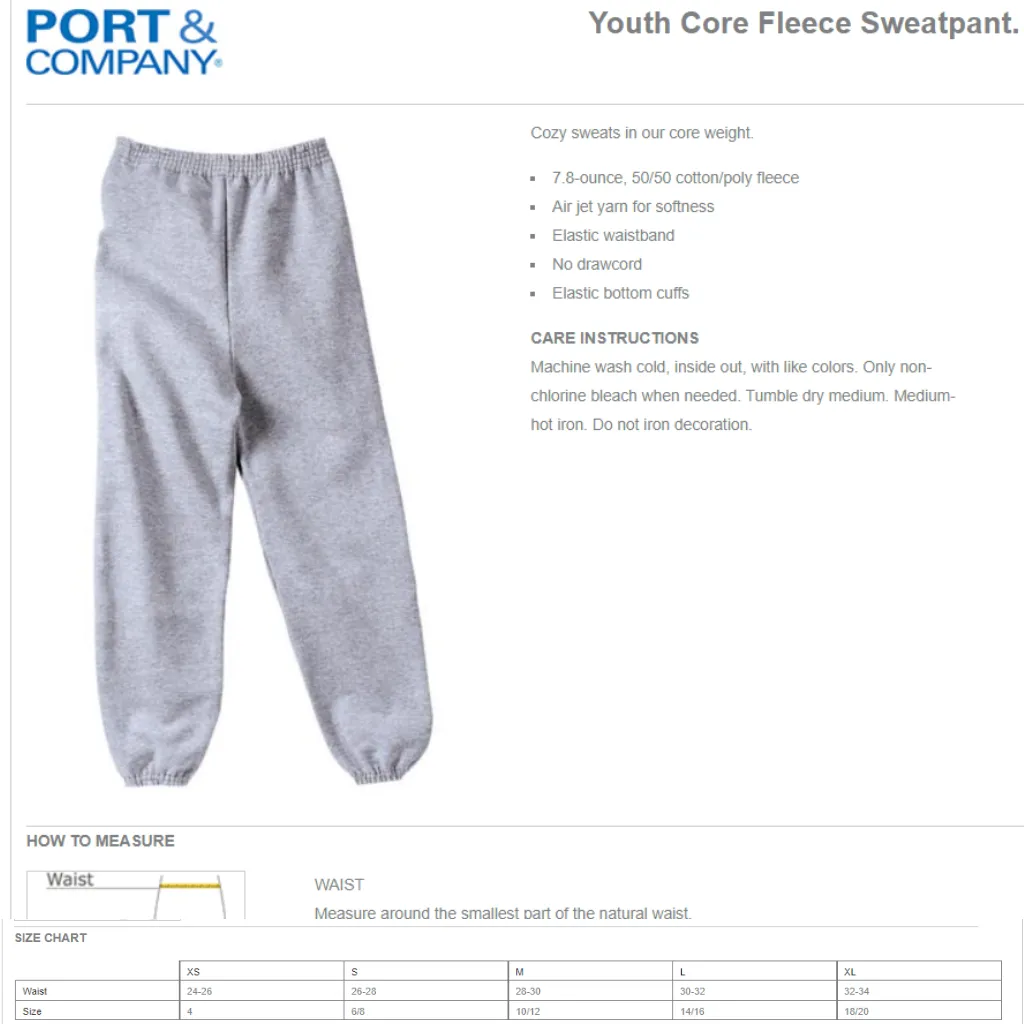 Castlio Elementary Elastic Bottom Cuff Sweatpants