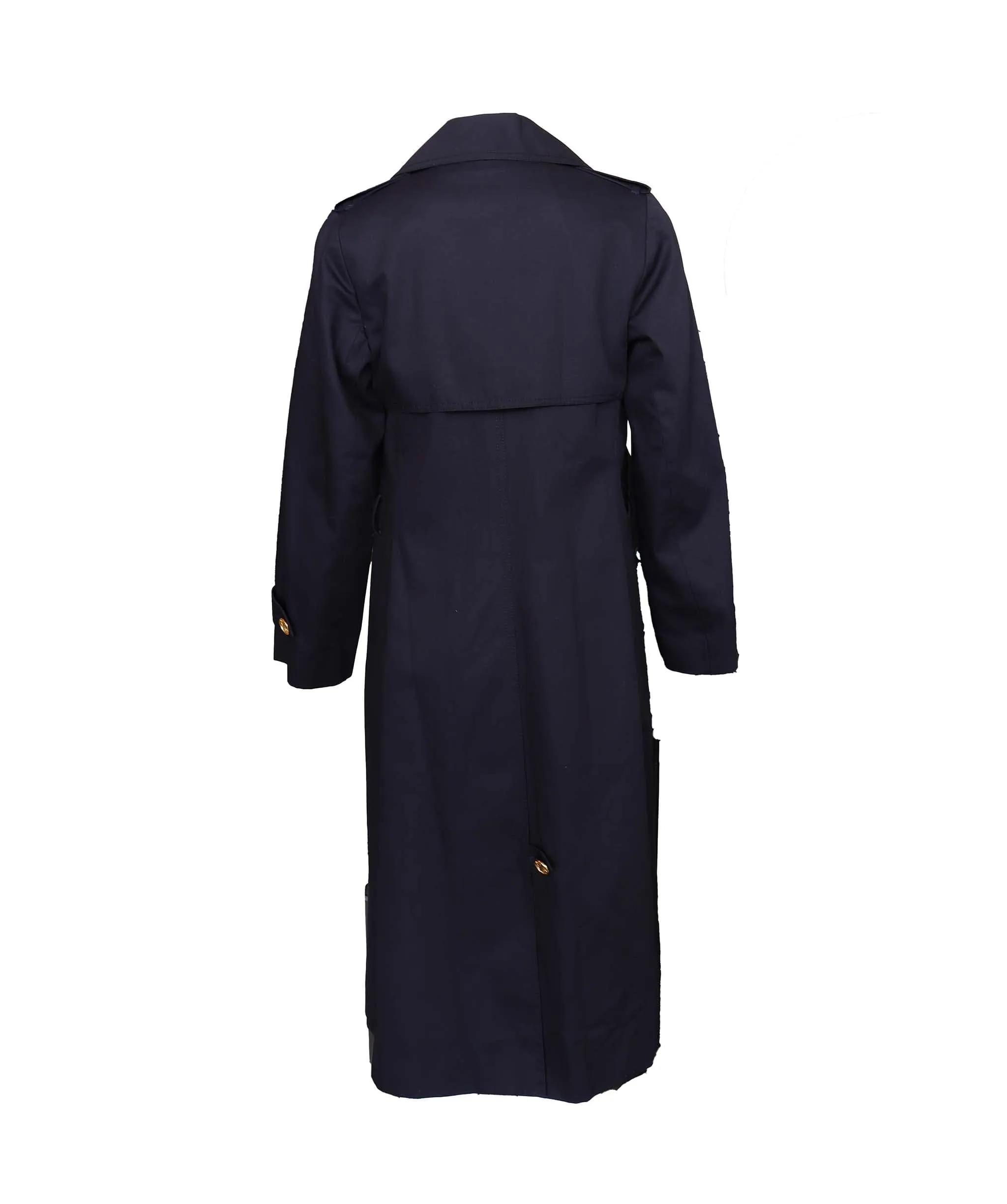 Celine Logo Button Trench Coat Navy DXBS2019