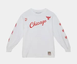 Chicago Bulls Cherry Bomb Mens Long Sleeve Shirt (White)