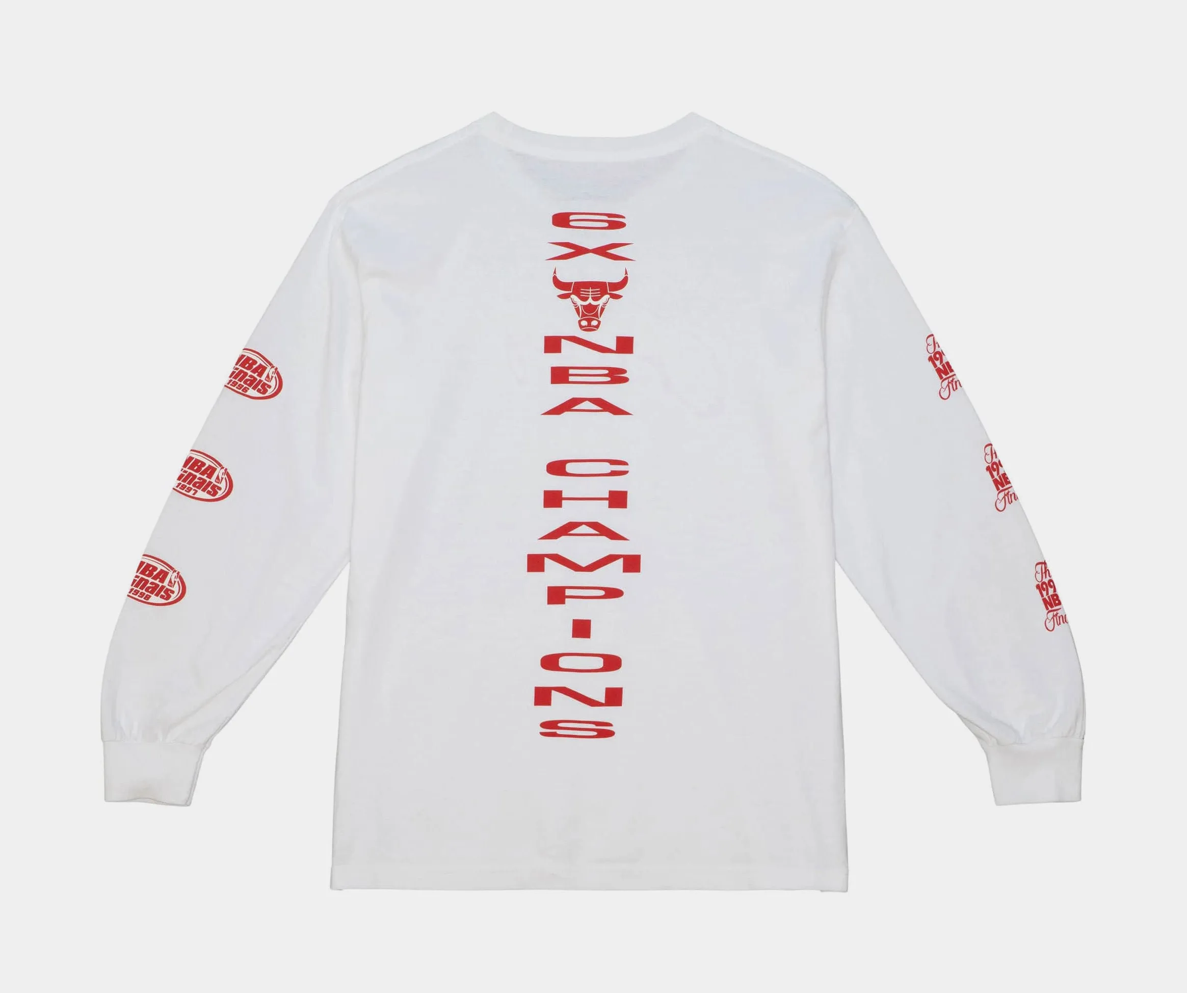 Chicago Bulls Cherry Bomb Mens Long Sleeve Shirt (White)