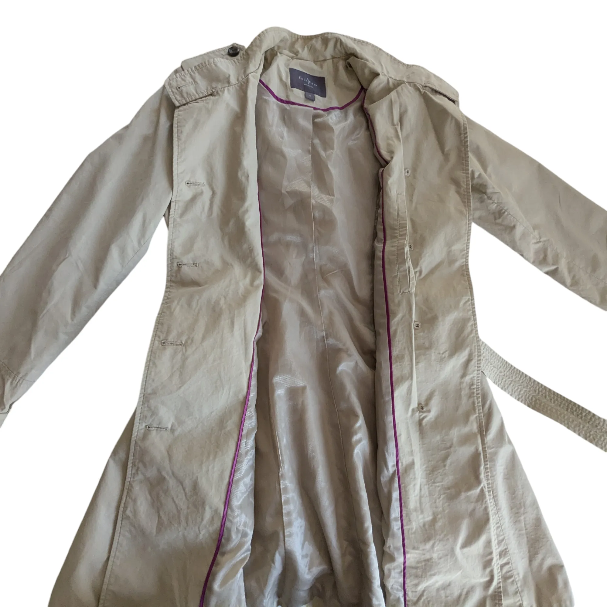 Cole Haan Flared Trench Coat Size Small