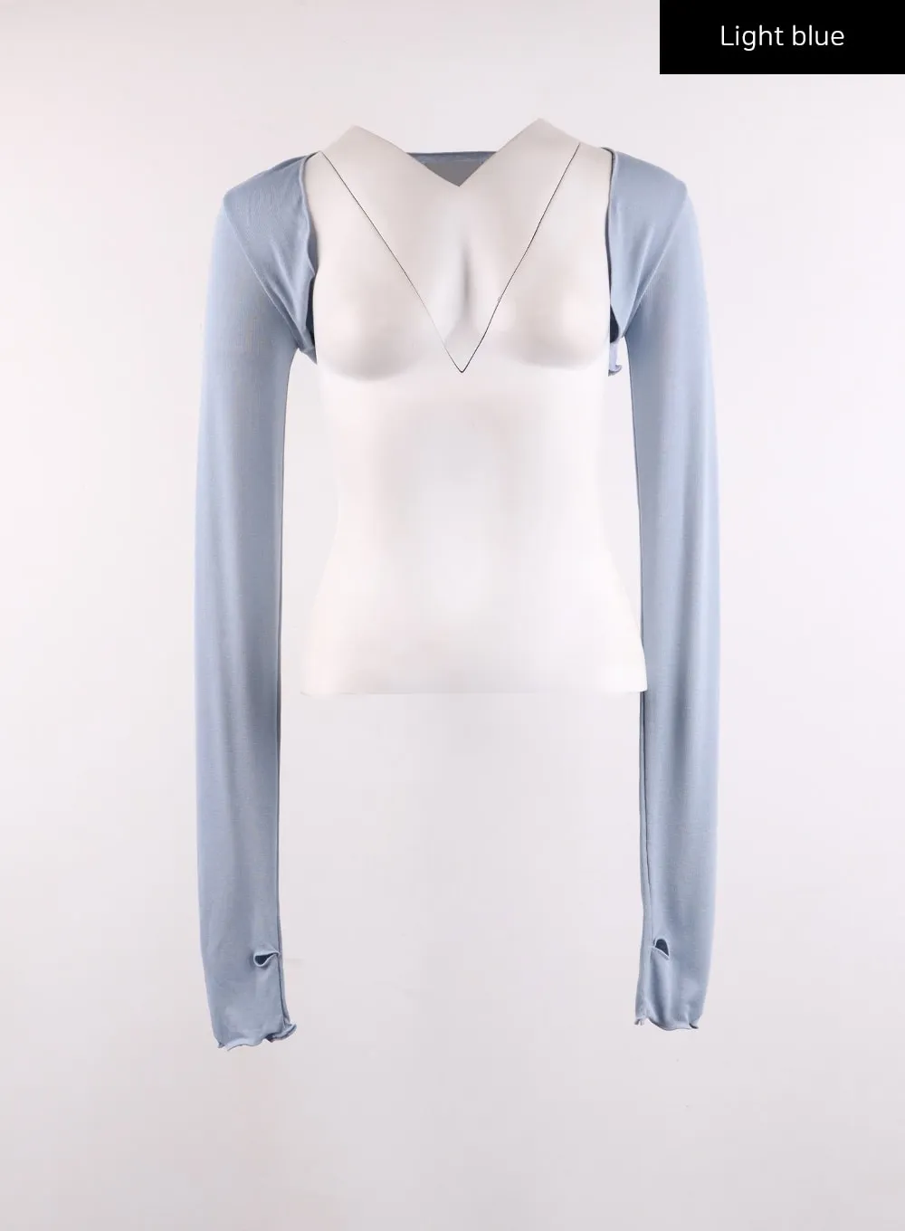 Collarless Long Sleeve Shrug IJ430