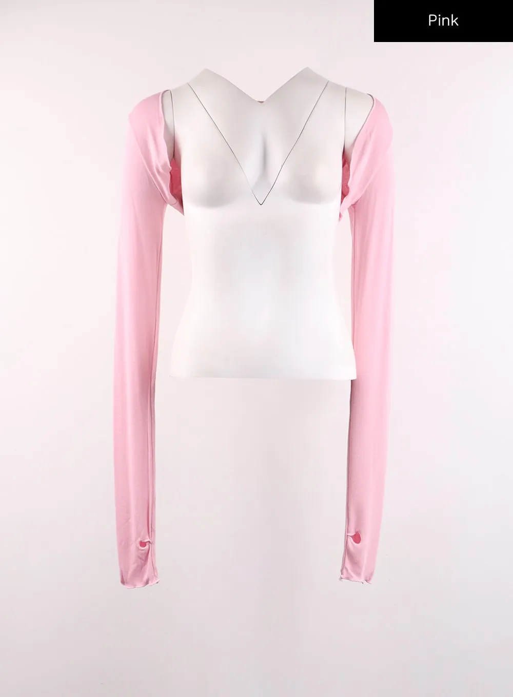 Collarless Long Sleeve Shrug IJ430