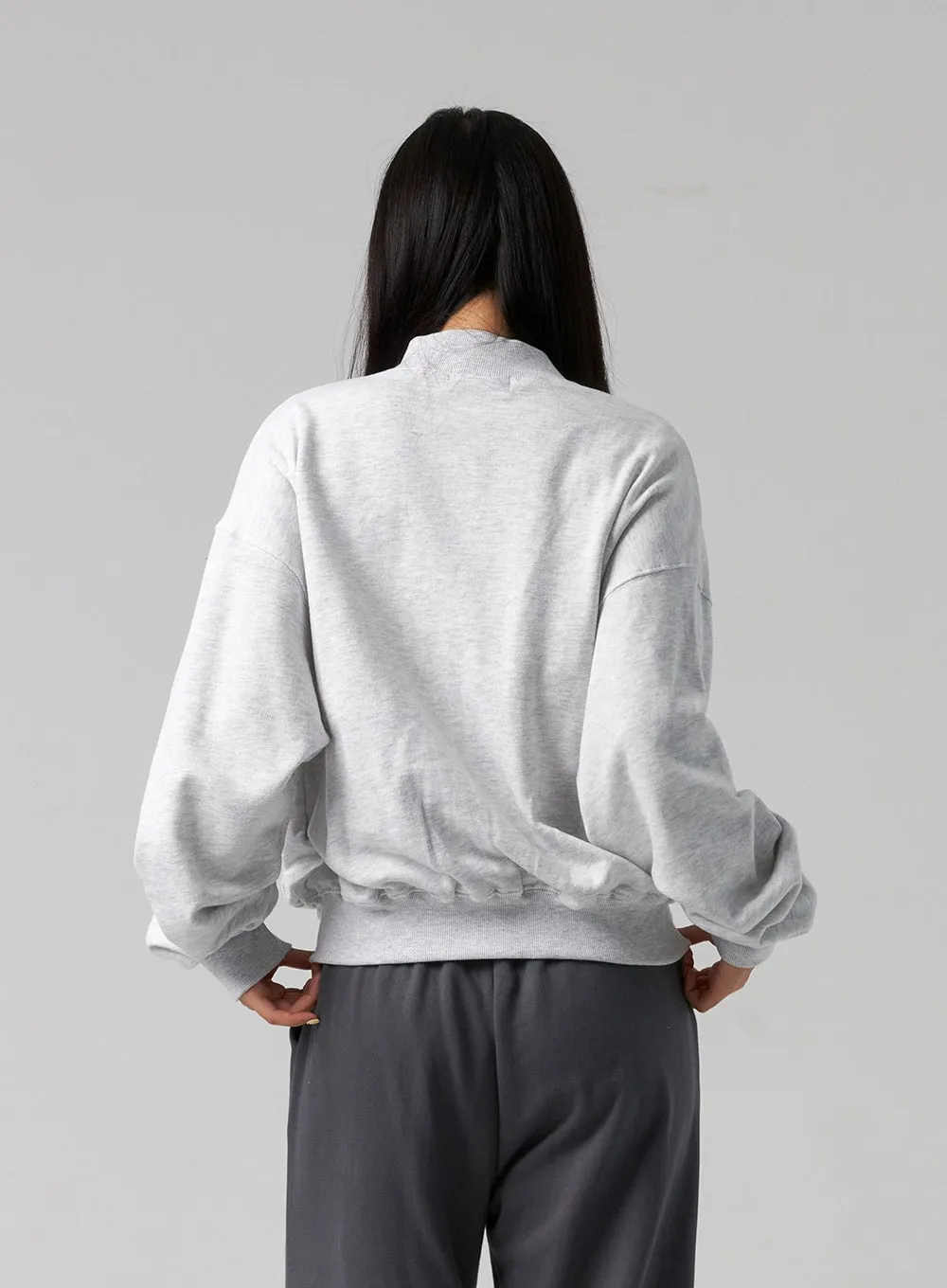 Collarless Zip-Up Sweatshirt CG329