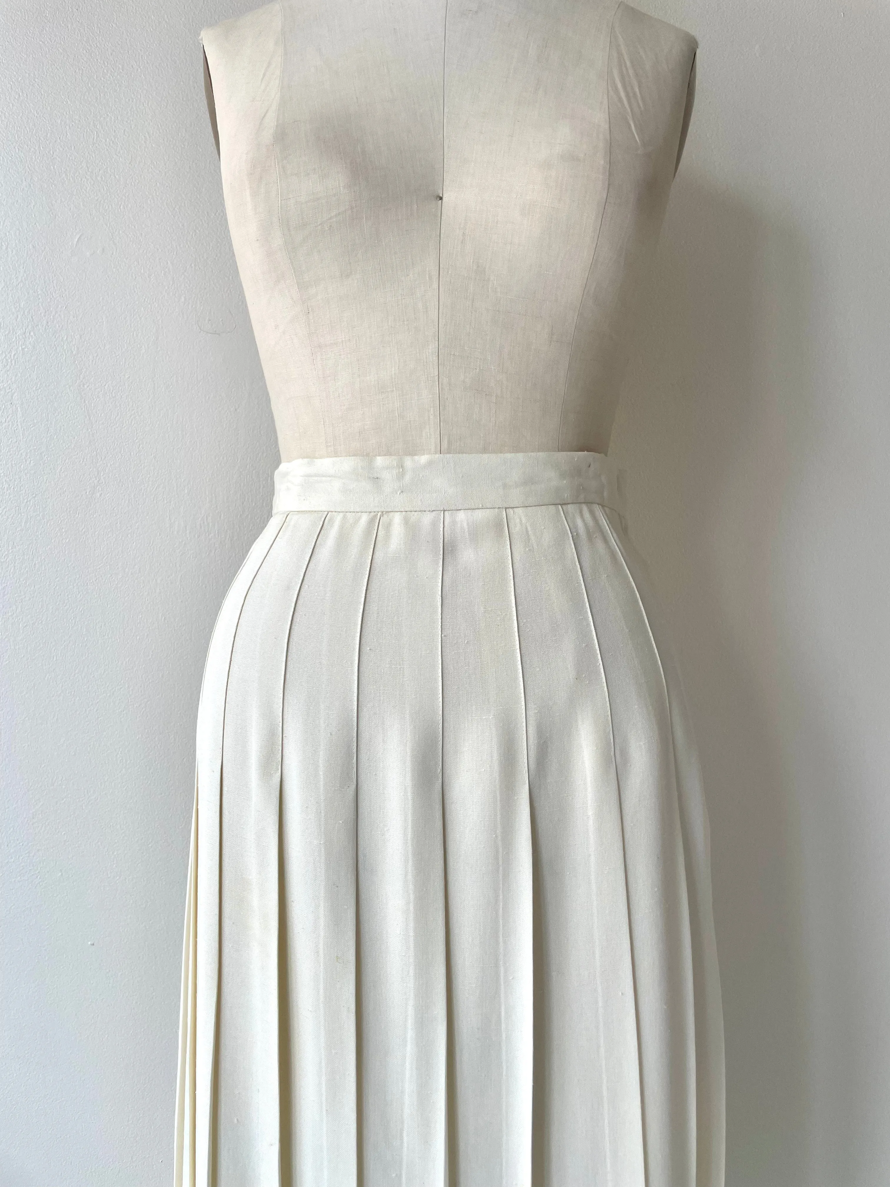 Eggshell Pleated Skirt