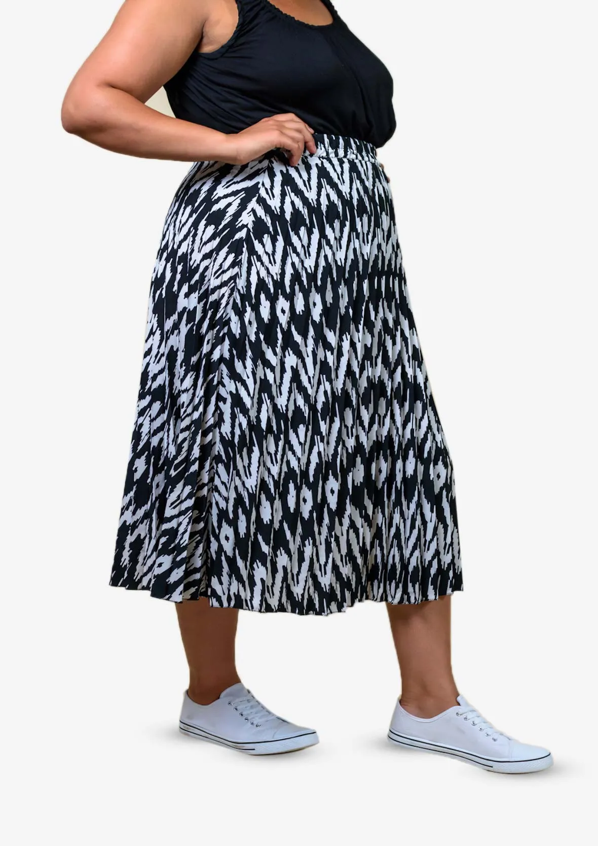 Elasticated Waist Midi Skirt