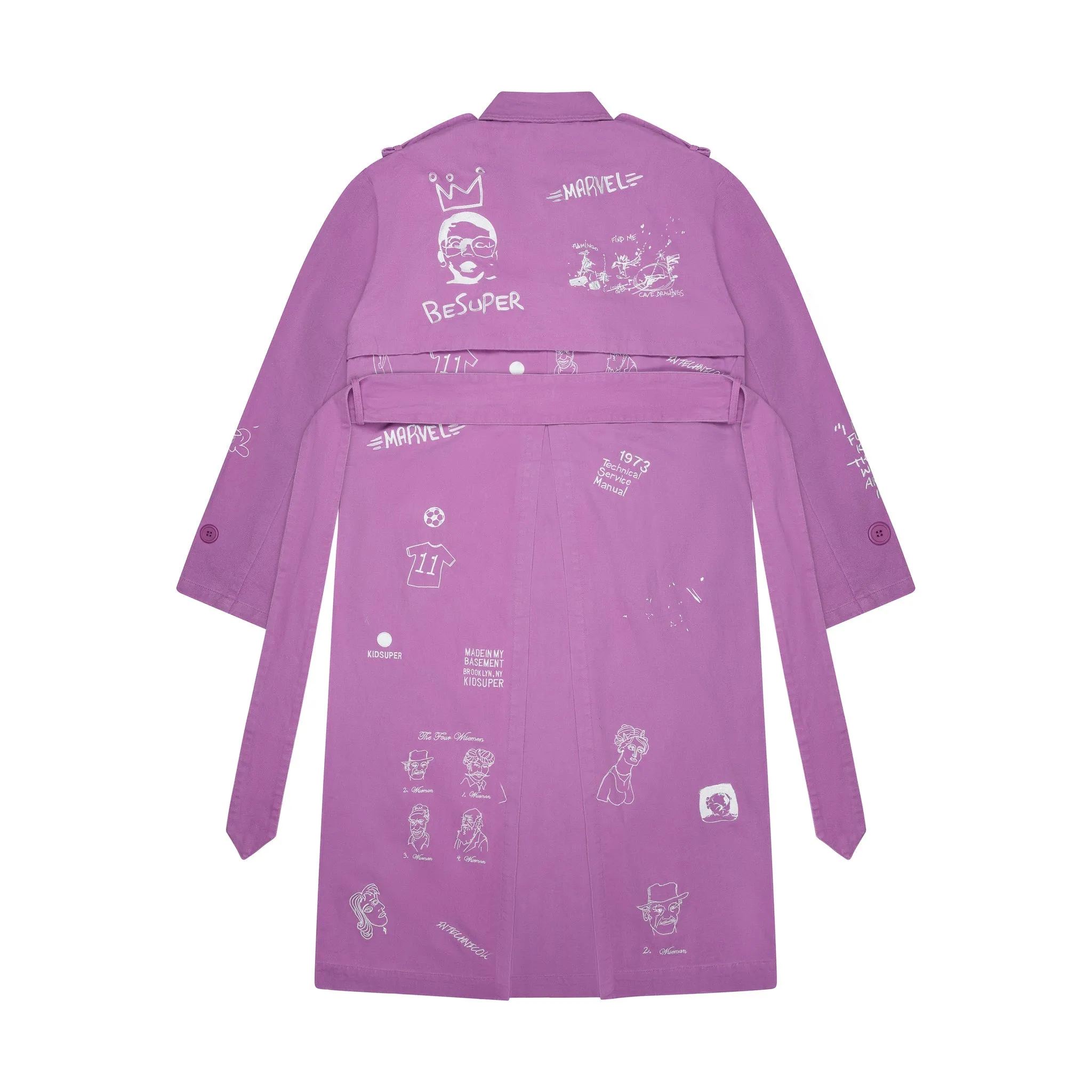 Embroidered Trench Coat [Plum]