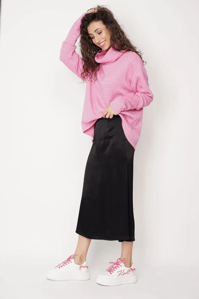 Feme Satin Skirt Black