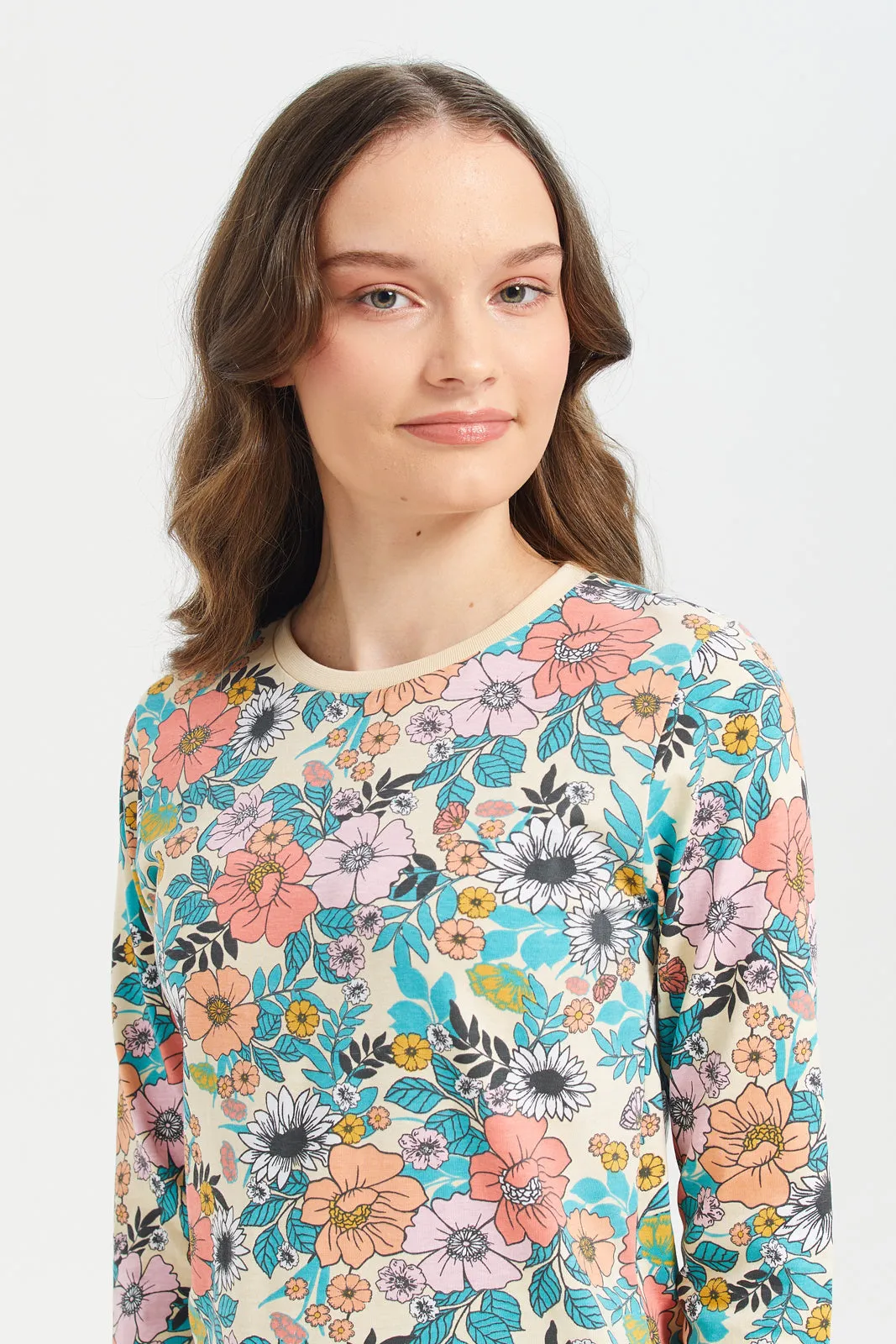 Floral L/S Basic Tshirts