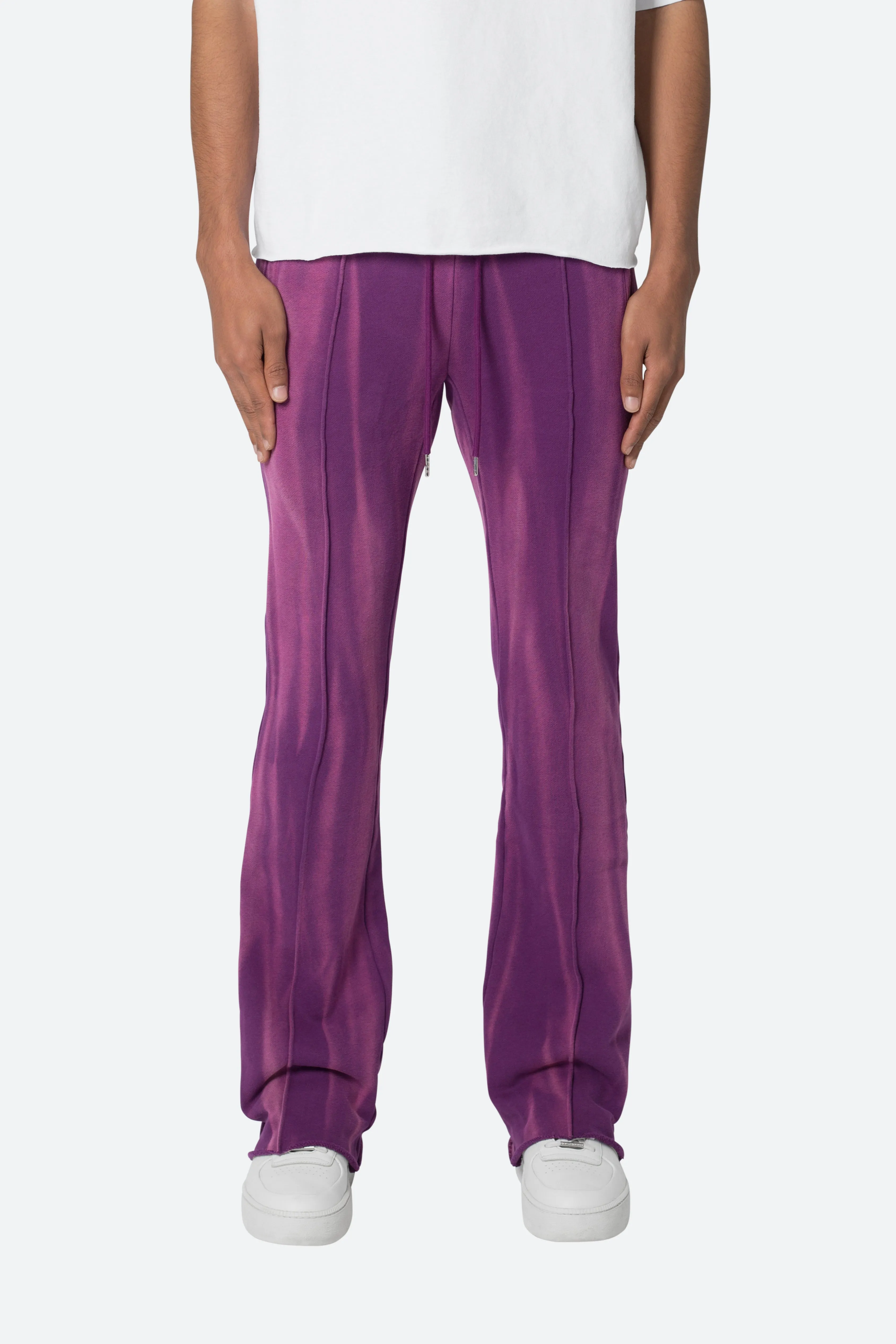 French Terry Flare Sweatpants - Purple