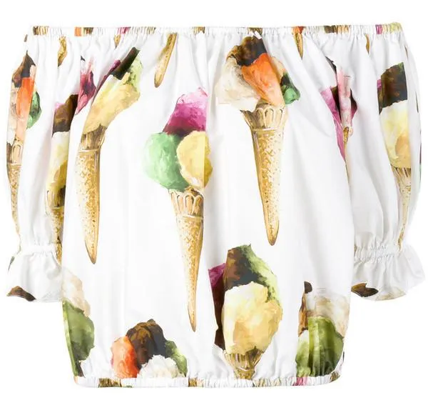 Gelato (Ice Cream) Print Off-the-Shoulder Top & Skirt Set