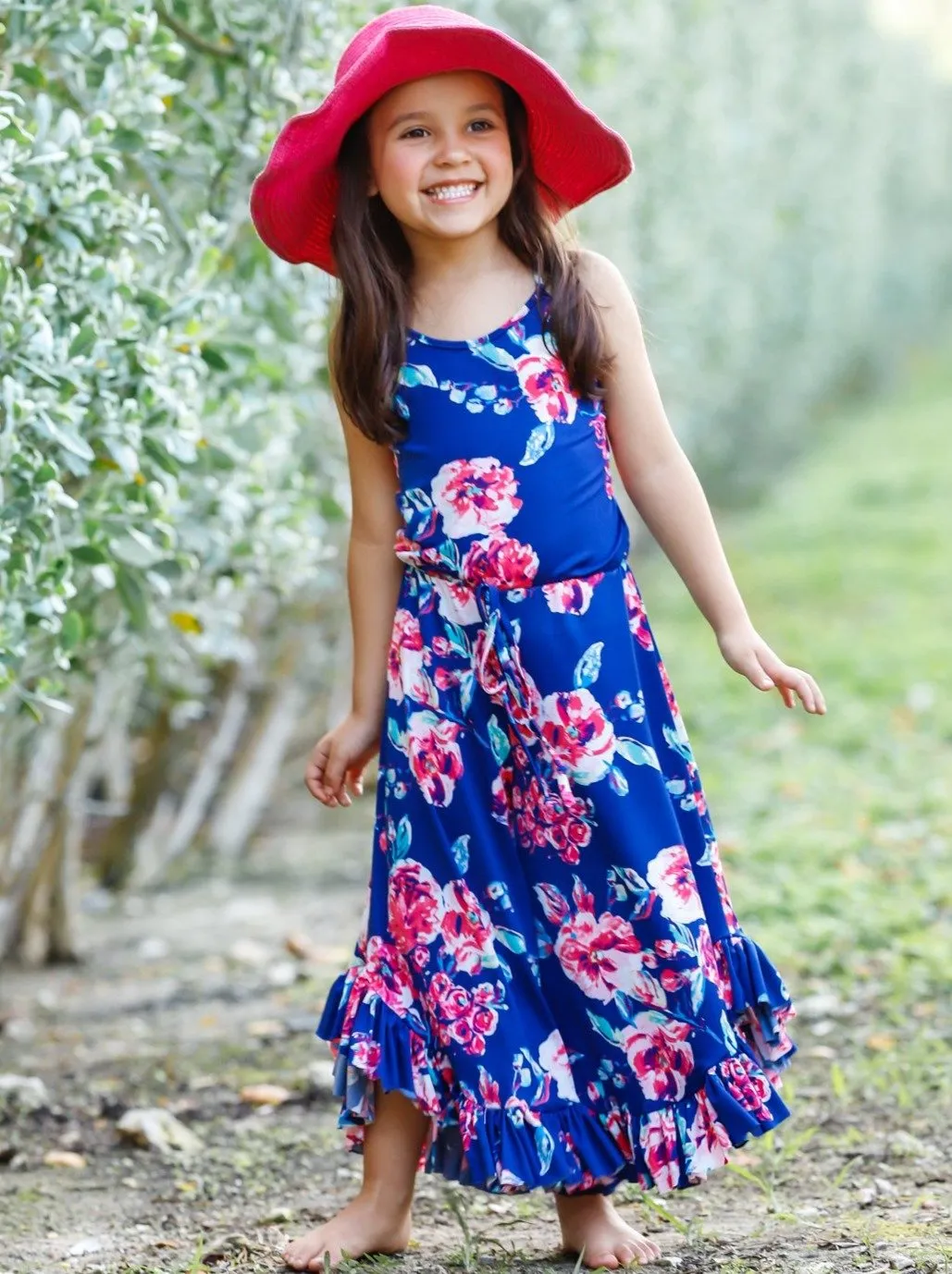 Girls Autumn Rose Ruffled Jumpsuit