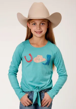 GIRLS LONG SLEEVE KNIT POLY RAYON LONG SLEEVE  SCOOP NECK T T-SHIRT