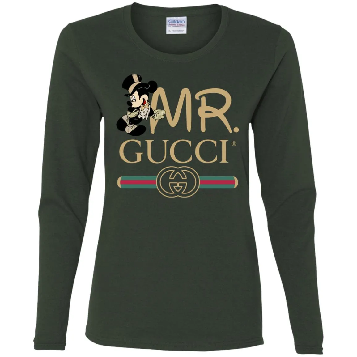 Gucci Couple Disney Mickey Valentine's Day T-shirt Women Long Sleeve Shirt