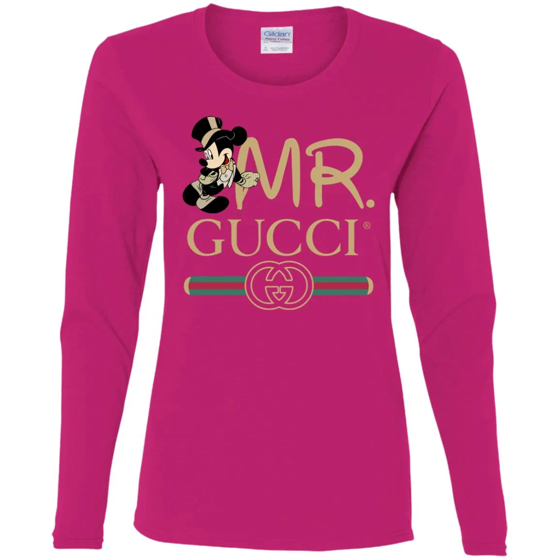 Gucci Couple Disney Mickey Valentine's Day T-shirt Women Long Sleeve Shirt