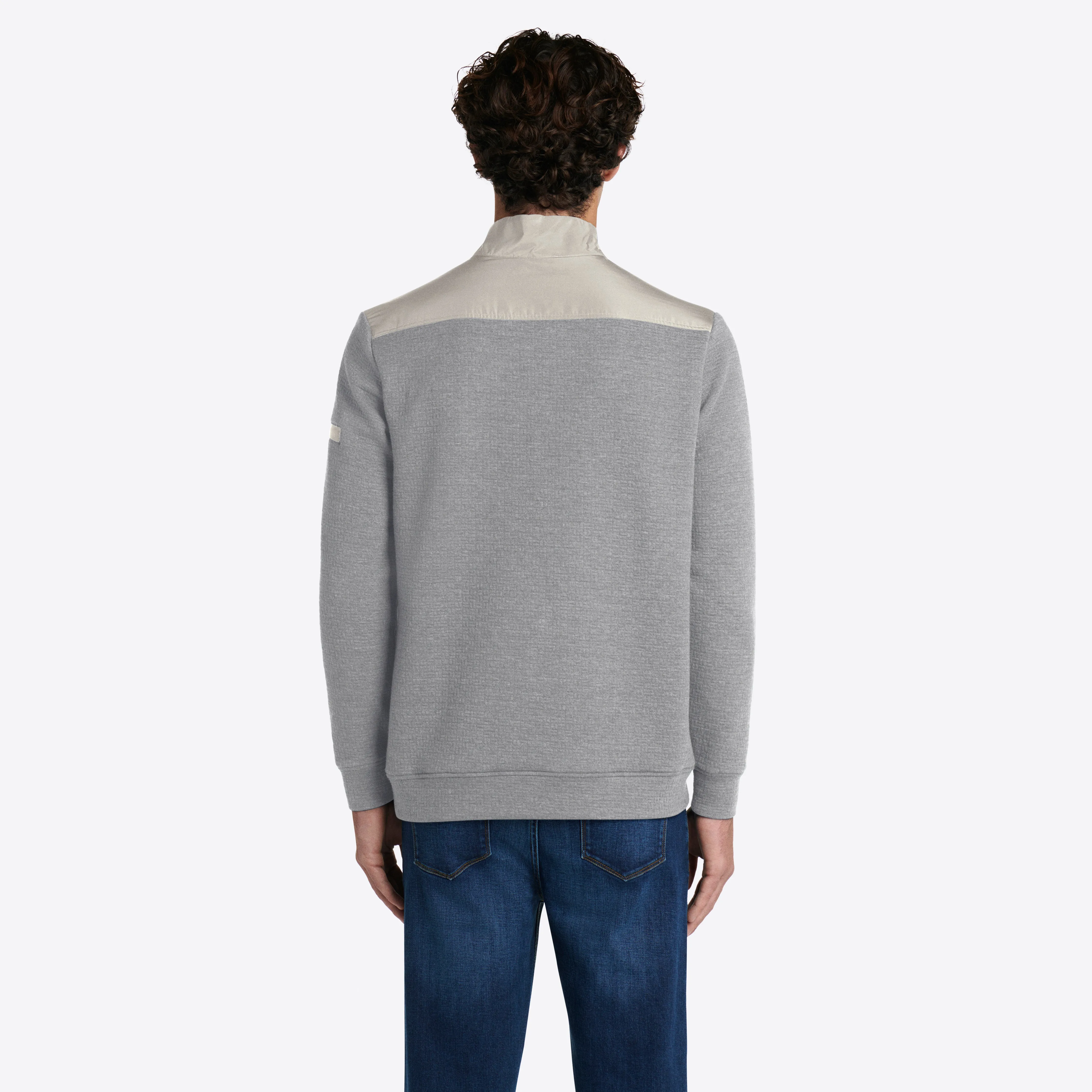 Heather Waffle Quarter Zip Mock Neck Pullover